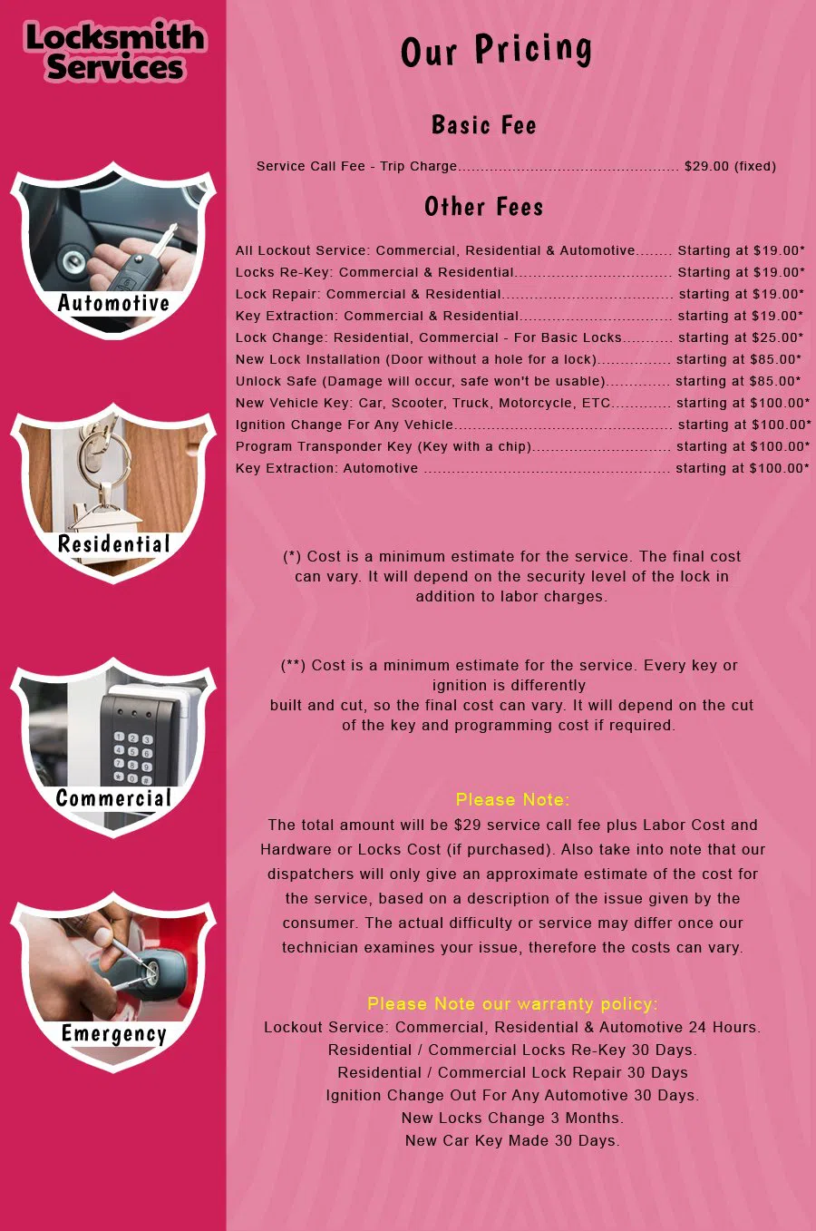 Merchantville NJ Locksmith Store Merchantville, NJ 856-384-1914 - price-list-c-18
